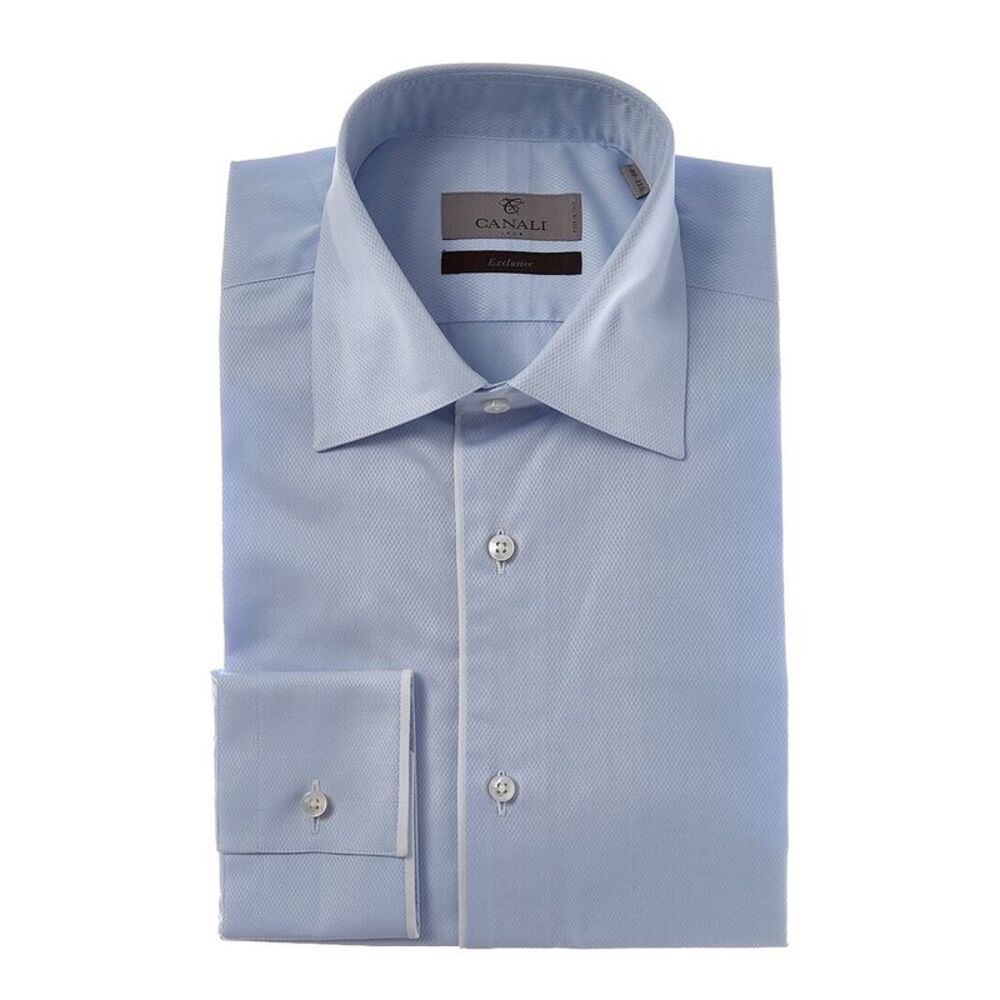 Canali Mens  Dress Shirt, Blue